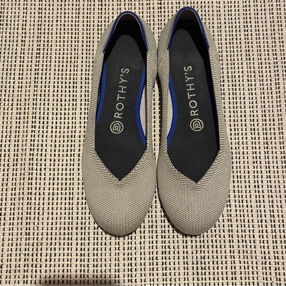 Rothy’s Birdseye Grey Round Toe Ballet Flats Classic Comfortable - Picture 2 of 4